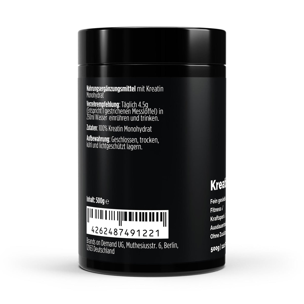 Kreatin Monohydrat - Geschmacksneutral - 500g