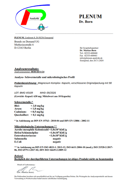 Magnesium Komplex + Vitamin B6 - 90 Kapseln