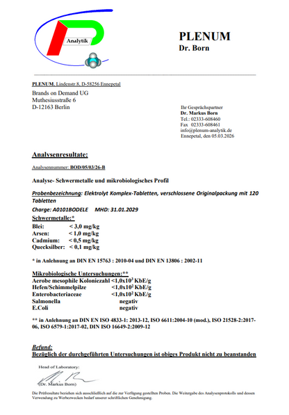Elektrolyt Komplex - 120 vegane Tabletten