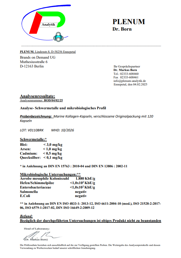 Marine Kollagen Peptide (2000-5000 DA) - 120 Kapseln