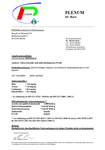 Marine Kollagen Peptide (2000-5000 DA) - 120 Kapseln
